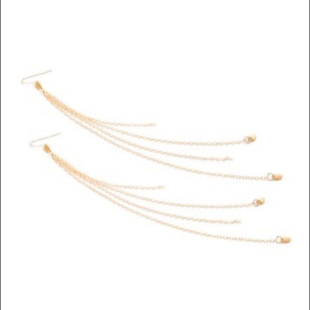 Rare Sold Out Gold Gorjana Chevron Duster Earrings